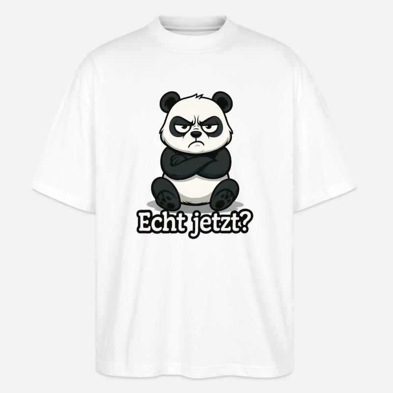 Panda Echt Jetzt? - Stanley/Stella Oversized Unisex Bio T-Shirt Blaster 2.0 - Weiß