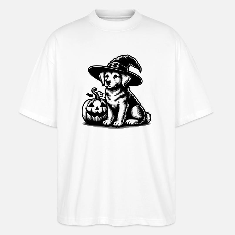 Hexenhund - Halloween - Stanley/Stella Oversized Unisex Bio T-Shirt Blaster 2.0 - Weiß