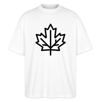 maple leaf - Stanley/Stella Oversized Unisex Organic T-shirt Blaster 2.0 - white - Front - Alina (178cm) & Michal (187cm)