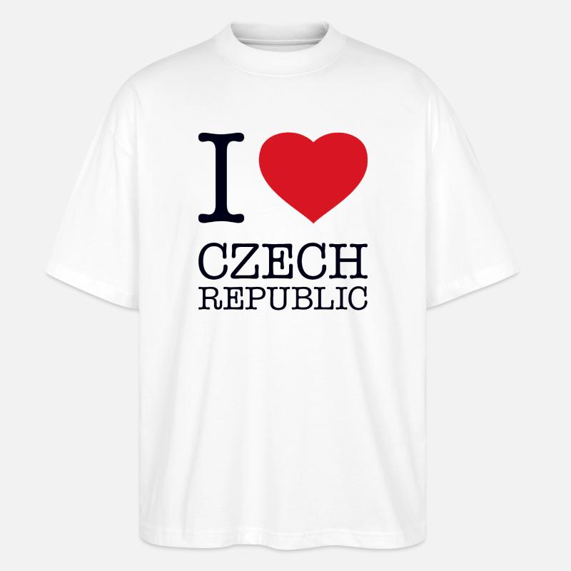 J’adore République tchèque Tschechien - T-shirt bio Blaster 2.0 coupe oversize Stanley/Stella Unisexe - blanc
