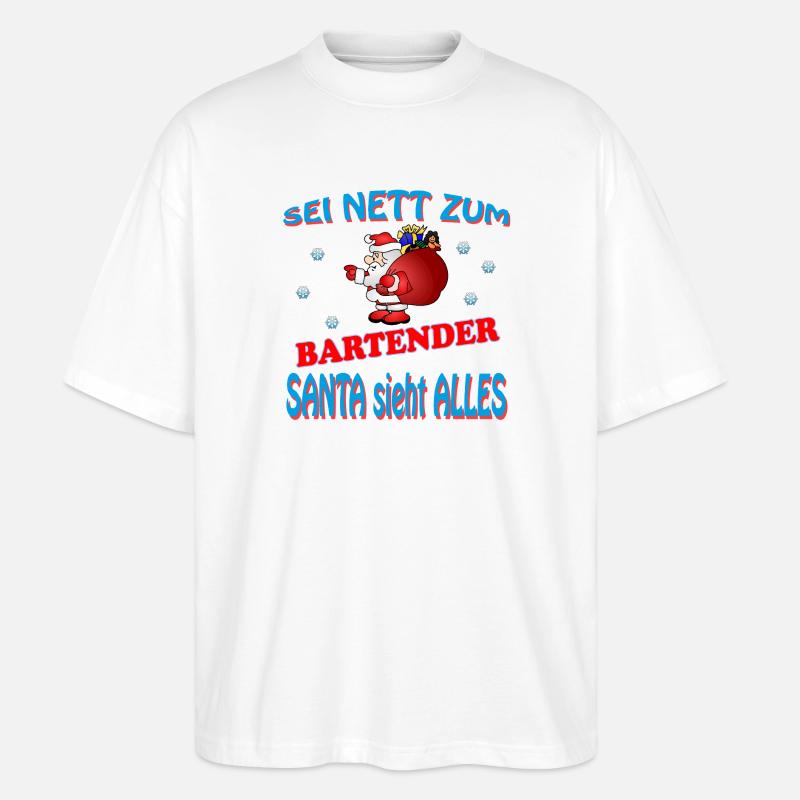 SANTA BARTENDER - Stanley/Stella Oversized Unisex Bio T-Shirt Blaster 2.0 - Weiß