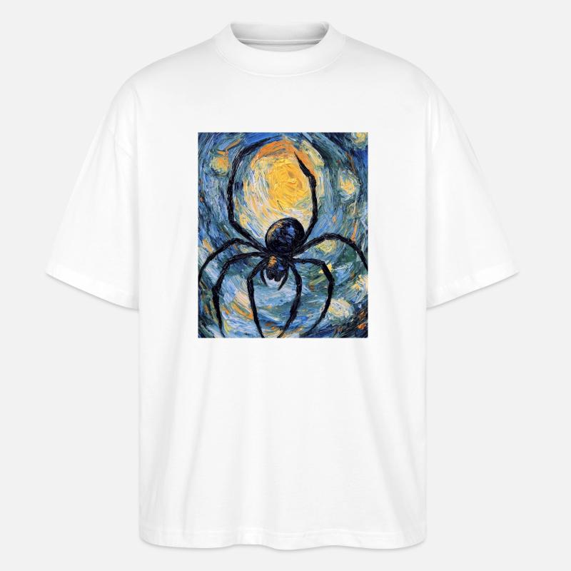 araignées araignées Halloween style Van Gogh - T-shirt bio Blaster 2.0 coupe oversize Stanley/Stella Unisexe - blanc