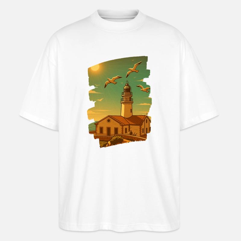 Far de Capdepera - Cala Ratjada - T-shirt bio Blaster 2.0 coupe oversize Stanley/Stella Unisexe - blanc