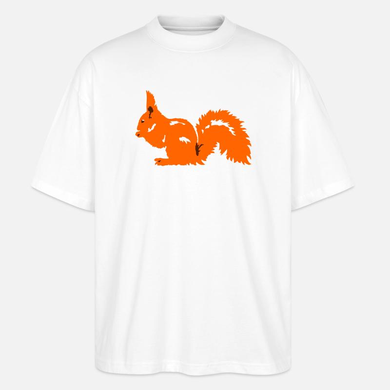 Eichhoernchen Silhouette - Stanley/Stella Oversized Unisex Bio T-Shirt Blaster 2.0 - Weiß