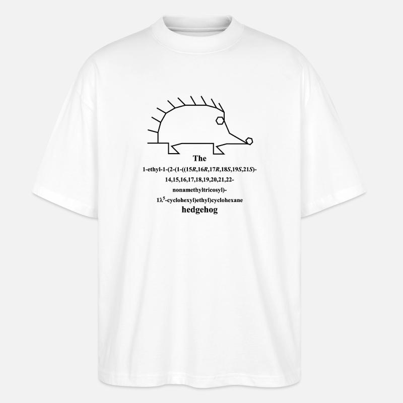 Igel Molekül - IUPAC nomenklatur Witz -b - Stanley/Stella Oversized Unisex Bio T-Shirt Blaster 2.0 - Weiß