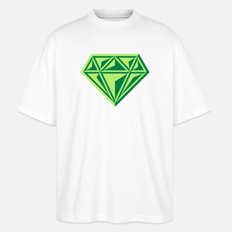Diamant (Edelstein / Brillant / Symbol / Gre / 2C) - Stanley/Stella Oversized Unisex Bio T-Shirt Blaster 2.0 - Weiß