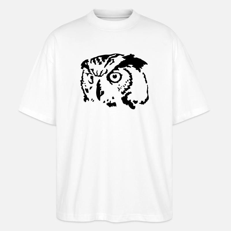 Eule - Stanley/Stella Oversized Unisex Bio T-Shirt Blaster 2.0 - Weiß