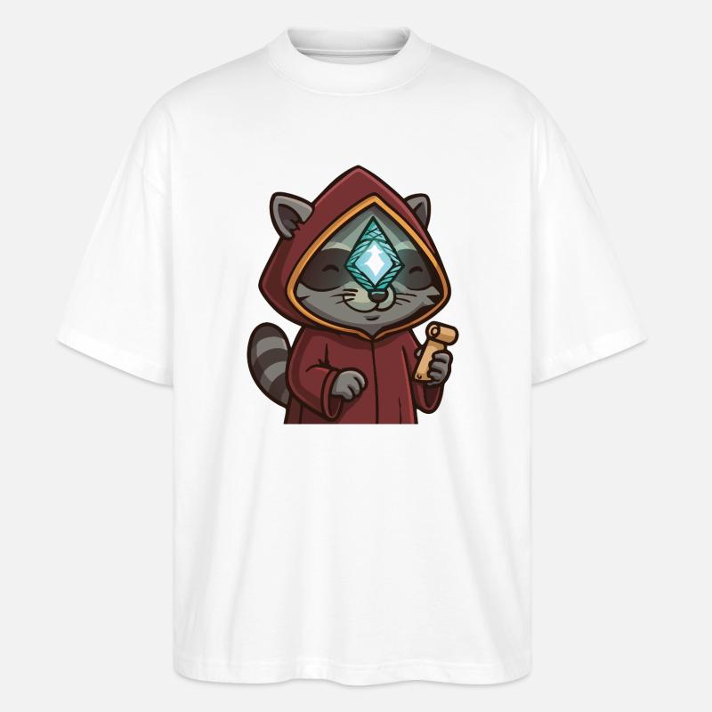 Je me sens éclairé-raton laveur - T-shirt bio Blaster 2.0 coupe oversize Stanley/Stella Unisexe - blanc