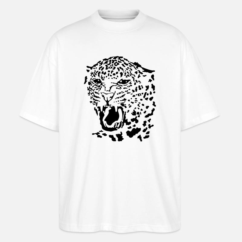 Leopard - Stanley/Stella Oversized Unisex Bio T-Shirt Blaster 2.0 - Weiß