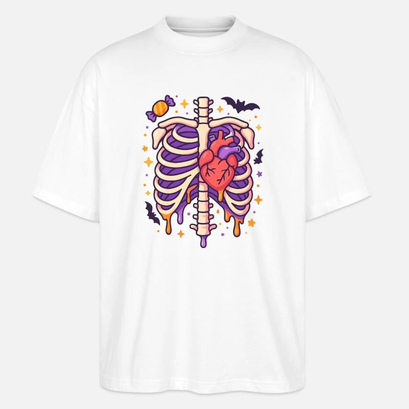 Anatomy Gothic Thoracic Cage - Stanley/Stella Oversized Unisex Organic T-shirt Blaster 2.0 - white