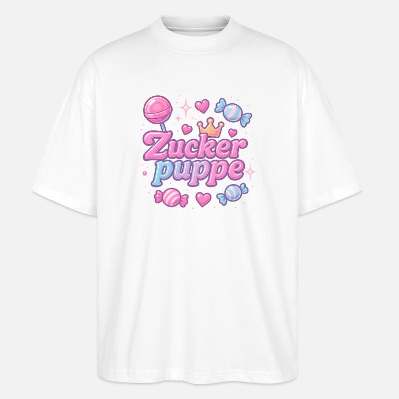 Sugar Doll / Y2K Nickname Statement Design - Stanley/Stella Oversized Unisex Organic T-shirt Blaster 2.0 - white
