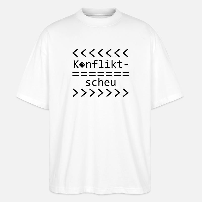 Konfliktscheu Git Nerd Shirt - Stanley/Stella Oversized Unisex Bio T-Shirt Blaster 2.0 - Weiß