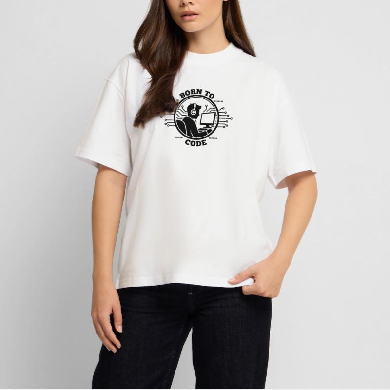 Codeur né pour coder Programmeur T-shirt bio Blaster 2.0 coupe oversize Stanley/Stella Unisexe