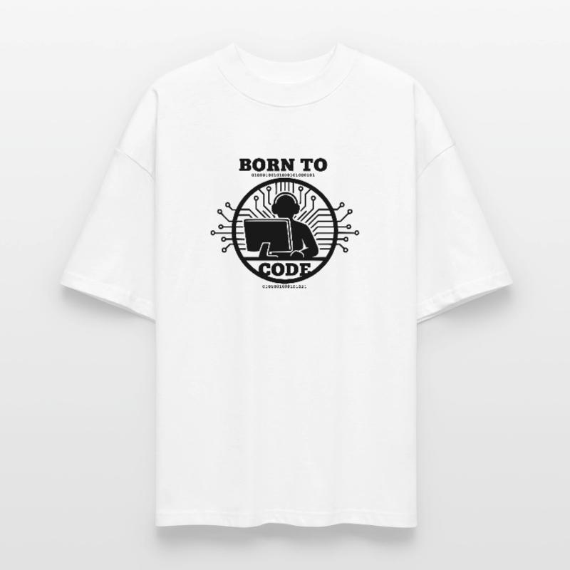 Codeur né pour coder Programmeur T-shirt bio Blaster 2.0 coupe oversize Stanley/Stella Unisexe