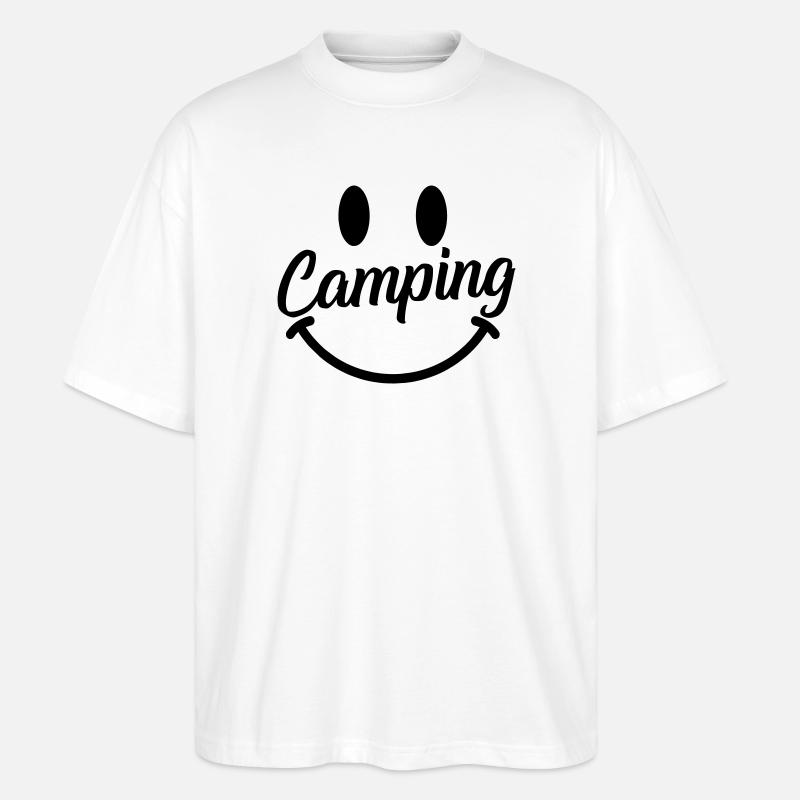 Camping smile - Stanley/Stella Oversized Unisex Bio T-Shirt Blaster 2.0 - Weiß