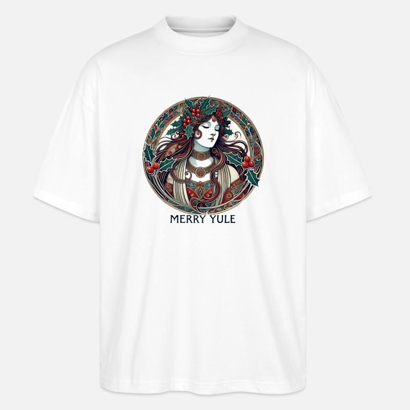 Yule Maiden Stechpalmenkreis - Stanley/Stella Oversized Unisex Bio T-Shirt Blaster 2.0 - Weiß