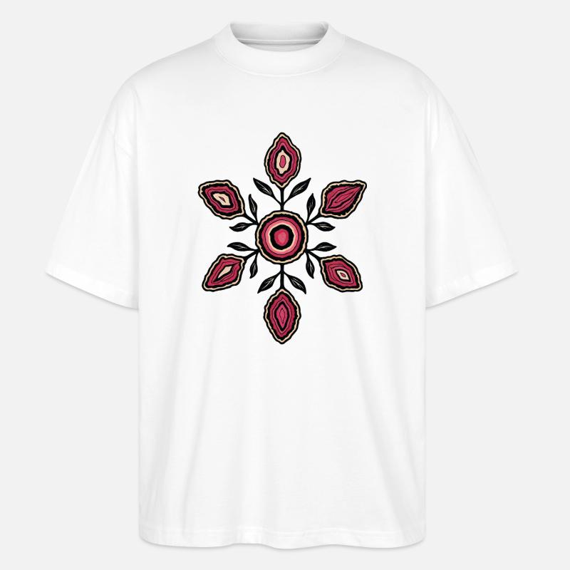 Rosenblüten Mandala Muster - Stanley/Stella Oversized Unisex Bio T-Shirt Blaster 2.0 - Weiß
