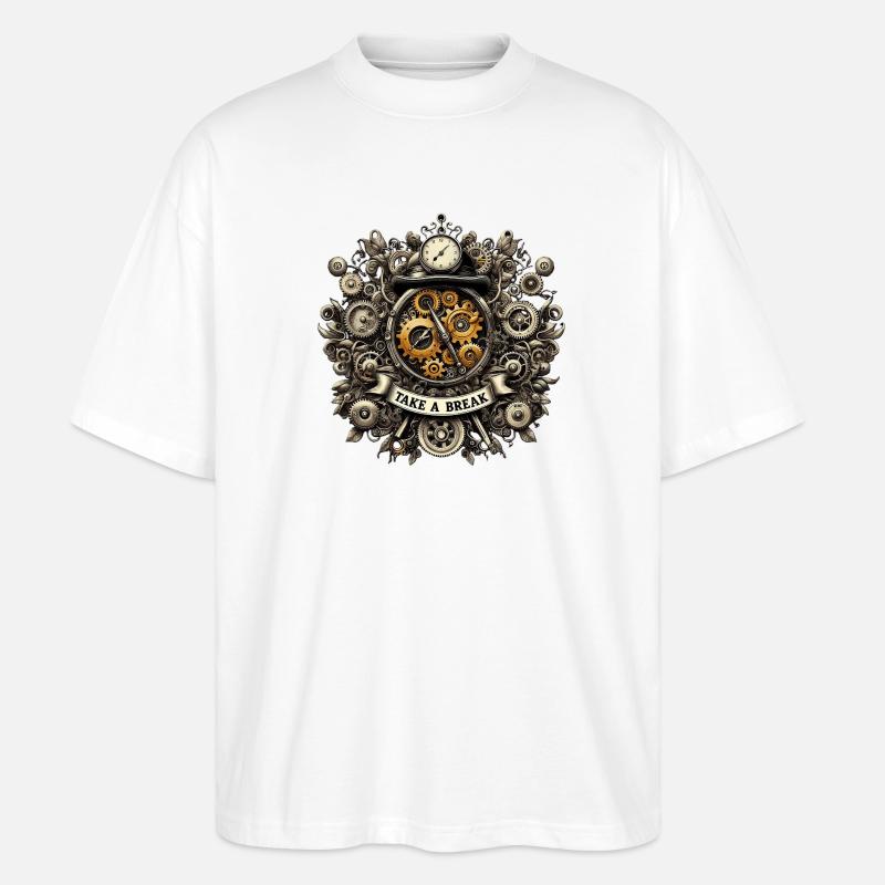 TAKE_A_BREAK - Stanley/Stella Oversized Unisex Bio T-Shirt Blaster 2.0 - Weiß