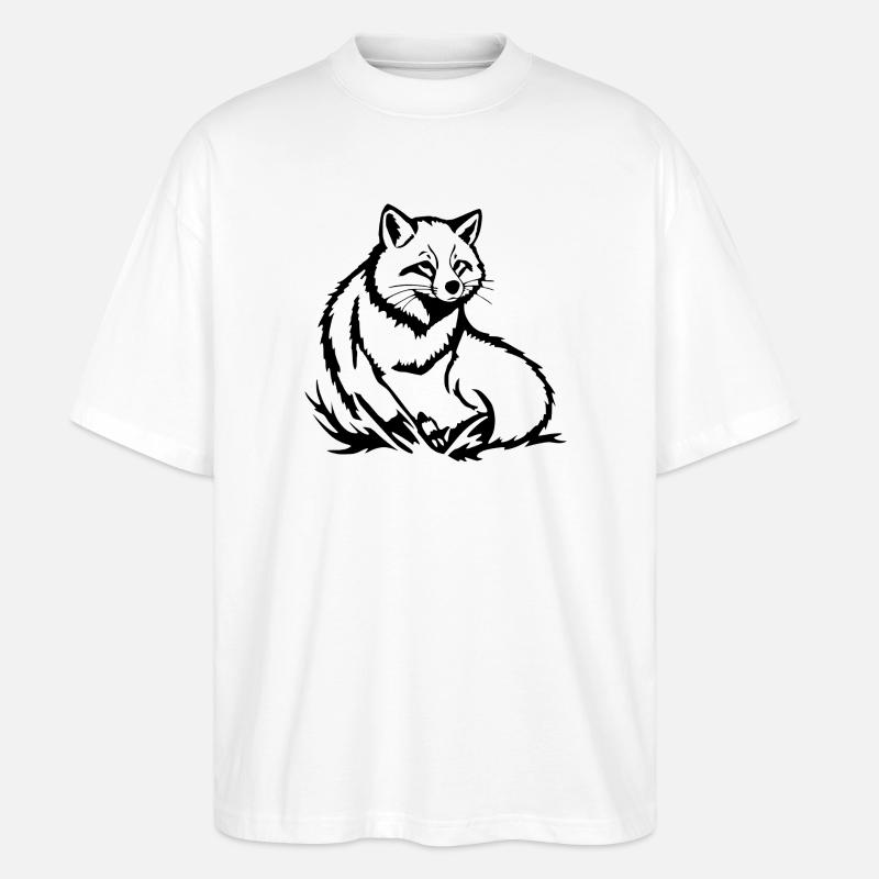 Fuchs T-shirt Geschenk - Stanley/Stella Oversized Unisex Bio T-Shirt Blaster 2.0 - Weiß