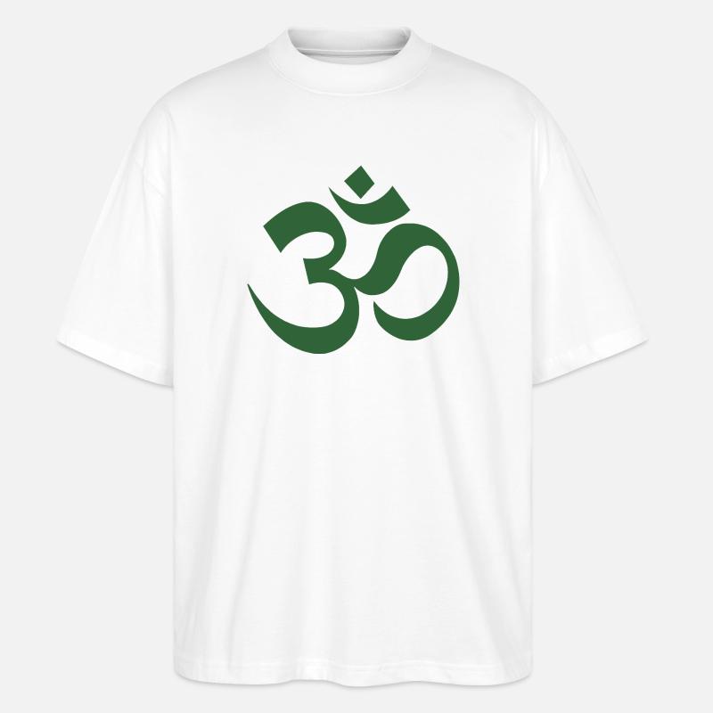 Om Symbol Dharma Muster - Stanley/Stella Oversized Unisex Bio T-Shirt Blaster 2.0 - Weiß