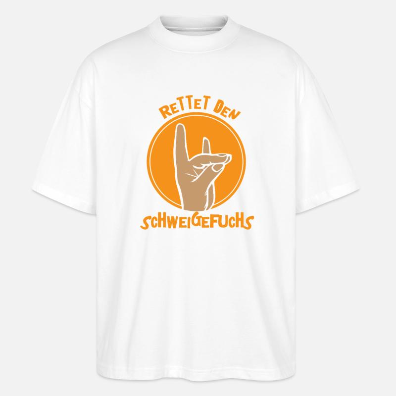 Schweigefuchs Lehrer Grundschule Kindergarten - Stanley/Stella Oversized Unisex Bio T-Shirt Blaster 2.0 - Weiß
