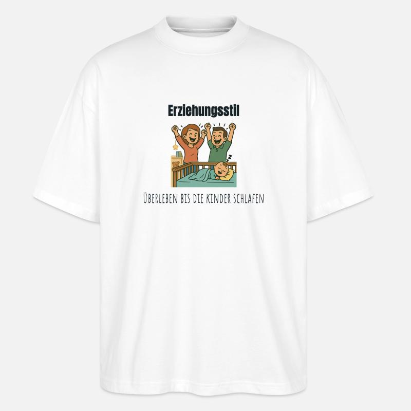 Elternmodus: Überleben - Stanley/Stella Oversized Unisex Bio T-Shirt Blaster 2.0 - Weiß