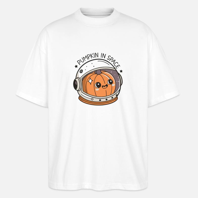 Citrouille Astronaute Dans L'Espace - T-shirt bio Blaster 2.0 coupe oversize Stanley/Stella Unisexe - blanc