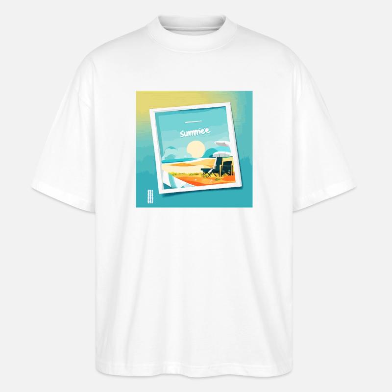 Summer at the beach - Stanley/Stella Oversized Unisex Bio T-Shirt Blaster 2.0 - Weiß