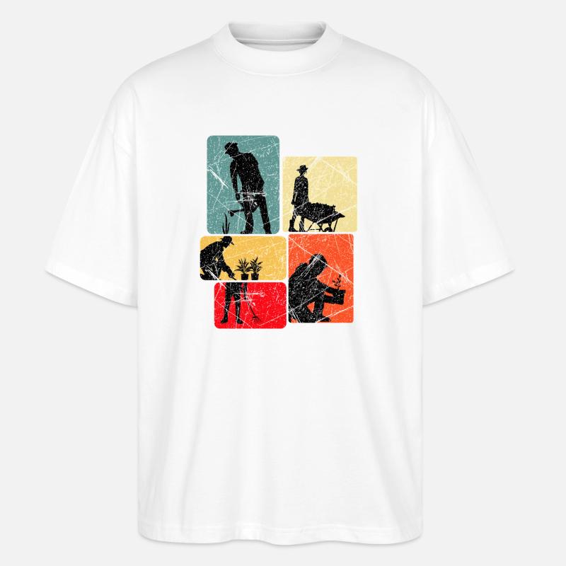 Hobbygärtner Schrebergarten Gartenarbeit Geschenk - Stanley/Stella Oversized Unisex Bio T-Shirt Blaster 2.0 - Weiß