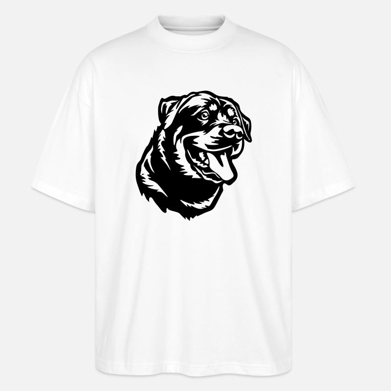 Rottweiler Kopf - Stanley/Stella Oversized Unisex Bio T-Shirt Blaster 2.0 - Weiß