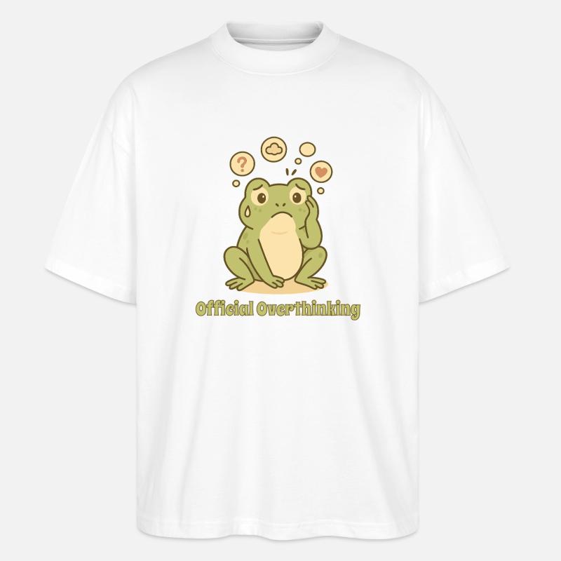 Grenouille réfléchie – Conception trop réfléchie - T-shirt bio Blaster 2.0 coupe oversize Stanley/Stella Unisexe - blanc