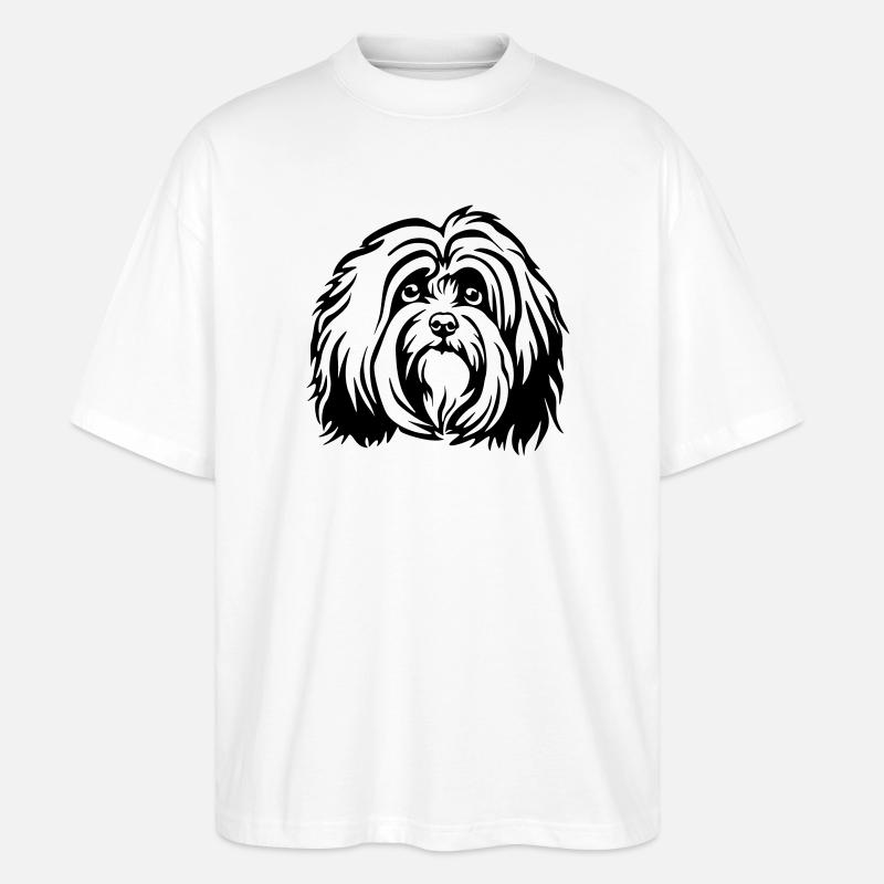 Havaneser Kopf - Stanley/Stella Oversized Unisex Bio T-Shirt Blaster 2.0 - Weiß