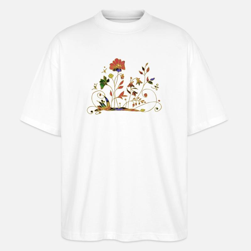 Blumen - Stanley/Stella Oversized Unisex Bio T-Shirt Blaster 2.0 - Weiß
