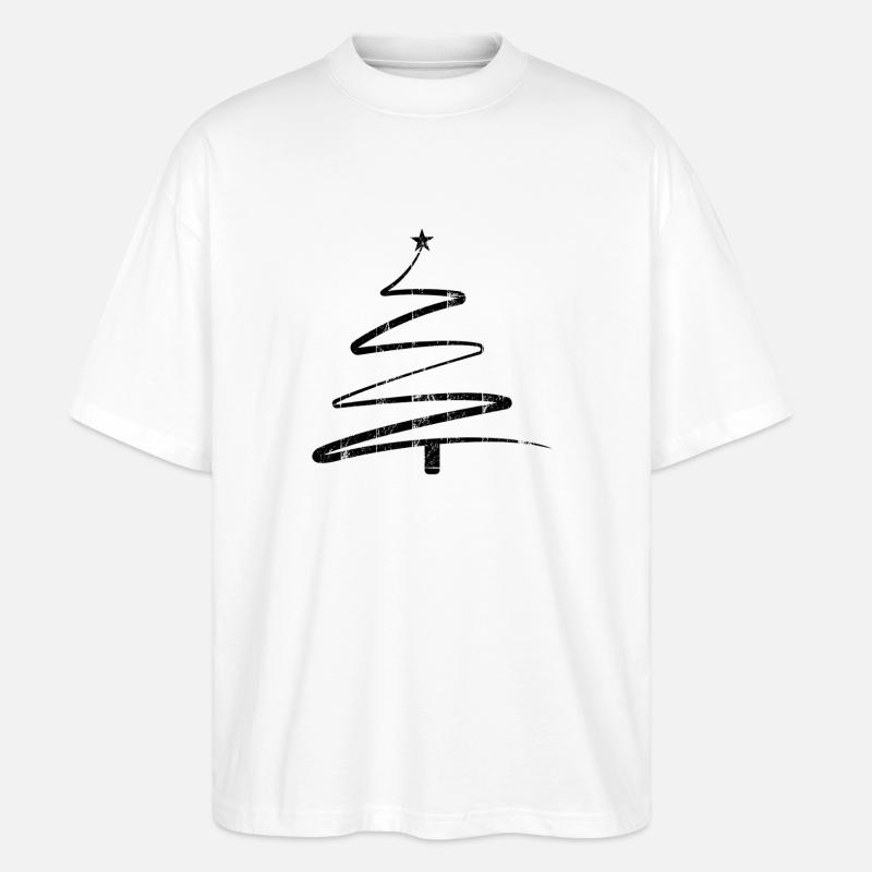 Sapin de Noël Joyeux Noël - T-shirt bio Blaster 2.0 coupe oversize Stanley/Stella Unisexe - blanc