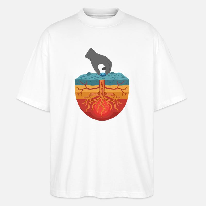 Geothermal Tech - Der Wärmesucher der Erde - Stanley/Stella Oversized Unisex Bio T-Shirt Blaster 2.0 - Weiß