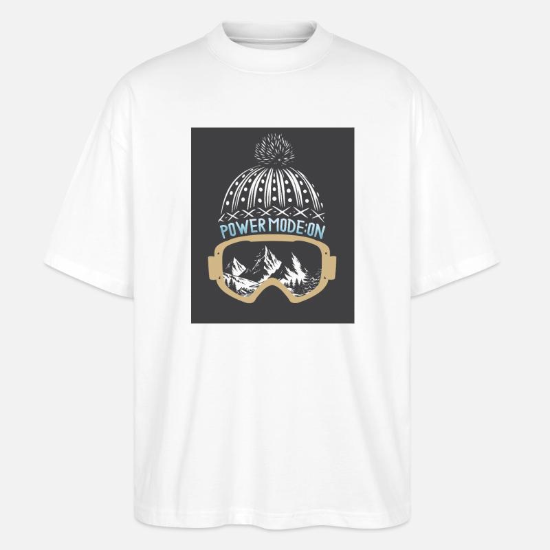 Powder Mode: ON – Ski & Snowboard Design - Stanley/Stella Oversized Unisex Organic T-shirt Blaster 2.0 - white