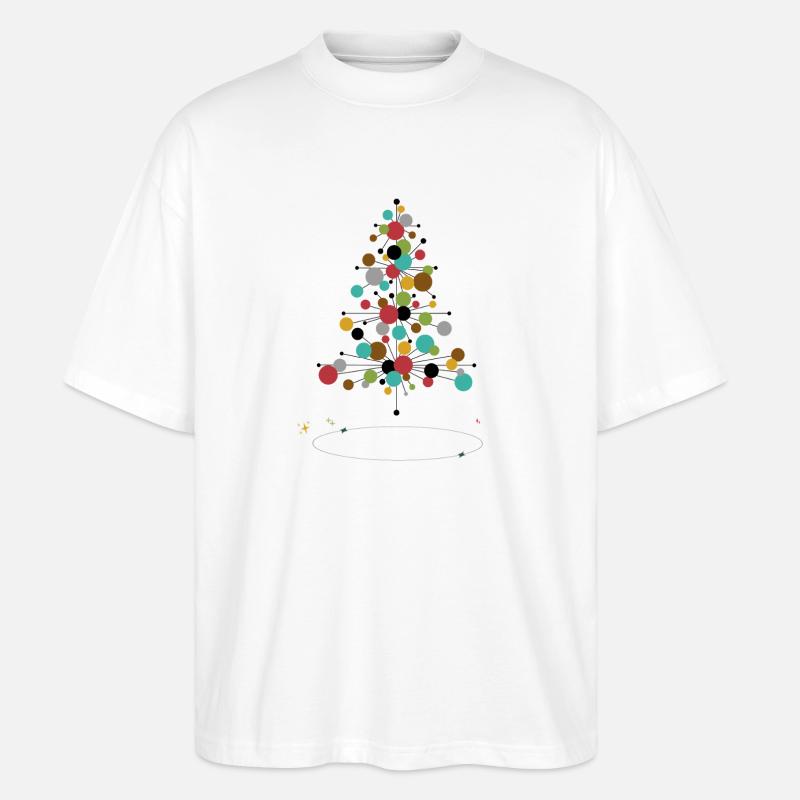 Atomic Christmas – Retro Weihnachtsbaum Design - Stanley/Stella Oversized Unisex Bio T-Shirt Blaster 2.0 - Weiß