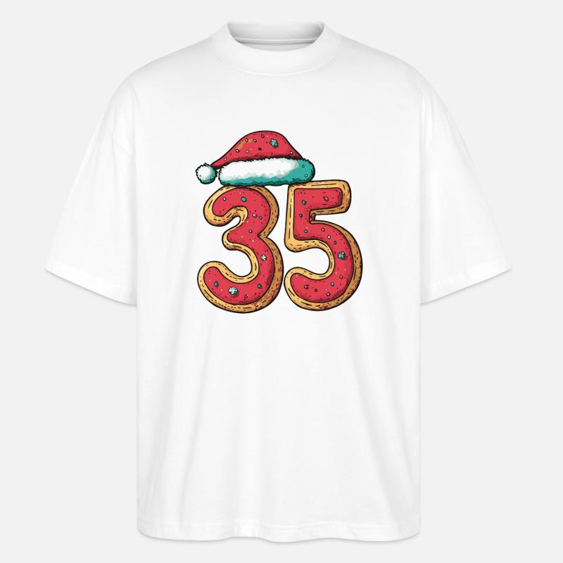Biscuit de Noël à 35 chiffres - T-shirt bio Blaster 2.0 coupe oversize Stanley/Stella Unisexe - blanc