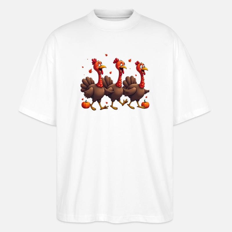 Bébé dinde de Thanksgiving - T-shirt bio Blaster 2.0 coupe oversize Stanley/Stella Unisexe - blanc