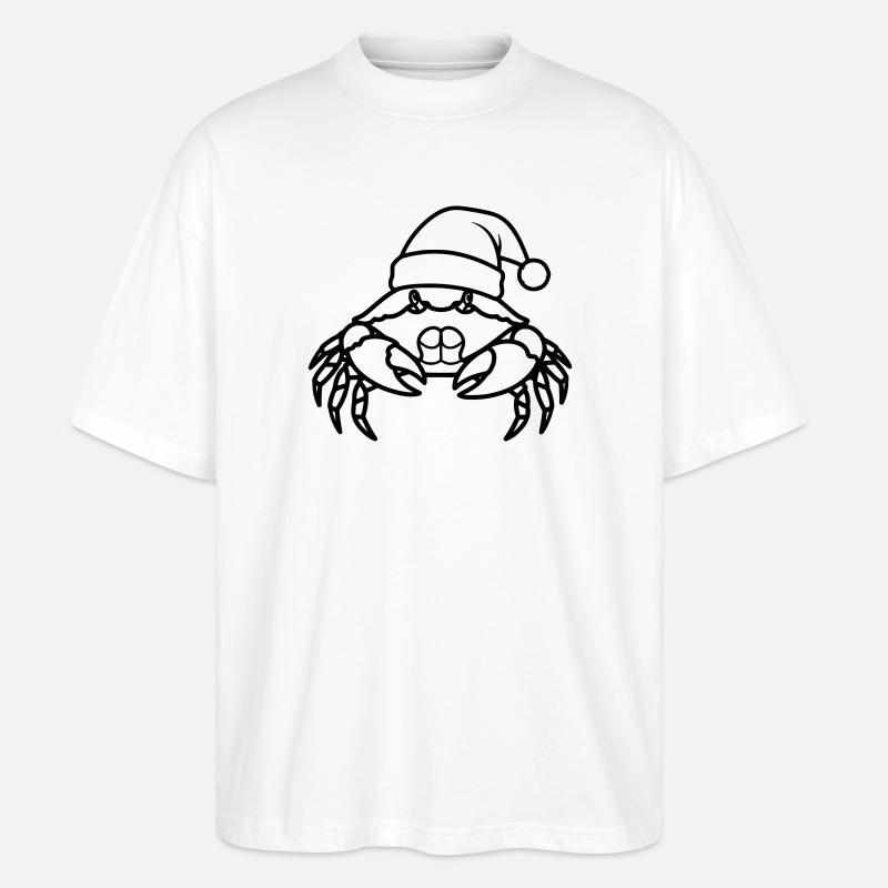 Weihnachtskrabbe Cartoon Illustration - Stanley/Stella Oversized Unisex Bio T-Shirt Blaster 2.0 - Weiß