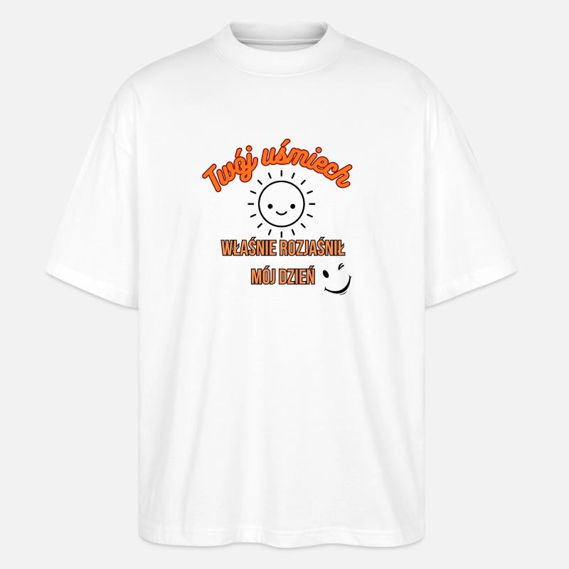 Lächeln, gute Motivation - Stanley/Stella Oversized Unisex Bio T-Shirt Blaster 2.0 - Weiß