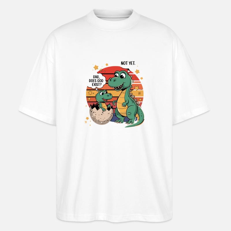 Dino Existenz Frage - Stanley/Stella Oversized Unisex Bio T-Shirt Blaster 2.0 - Weiß