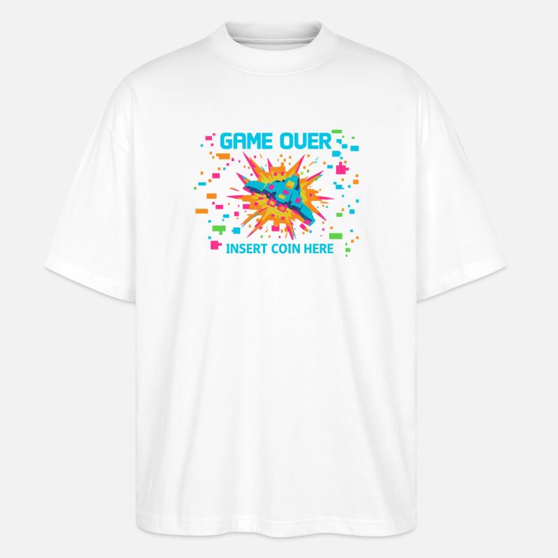 Game Over Neon Arcade Game - T-shirt bio Blaster 2.0 coupe oversize Stanley/Stella Unisexe - blanc