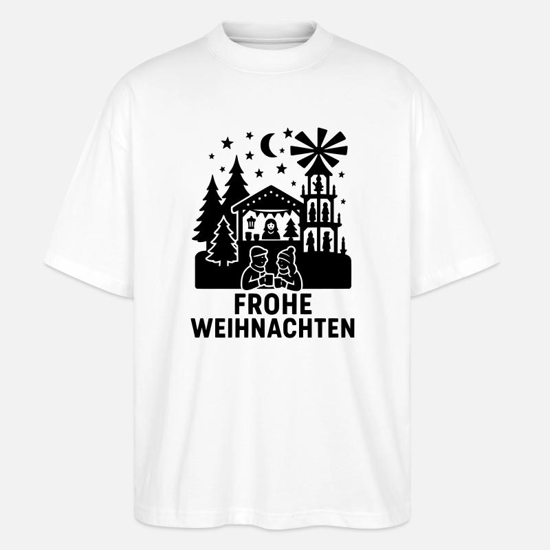 frohe weihnachten weihnachtsmarkt - Stanley/Stella Oversized Unisex Bio T-Shirt Blaster 2.0 - Weiß