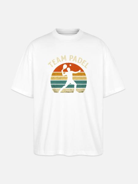 Retro Sunset Padel Team - Stanley/Stella Oversized Unisex Organic T-shirt Blaster 2.0 - white