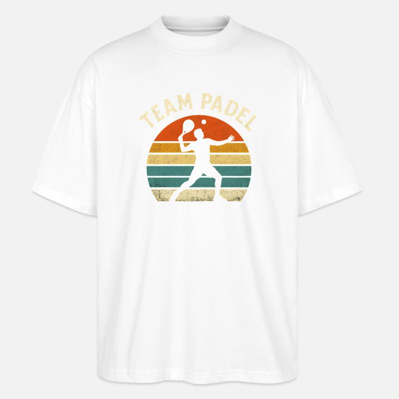 Retro Sunset Padel Team - Stanley/Stella Oversized Unisex Bio T-Shirt Blaster 2.0 - Weiß