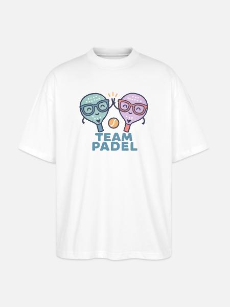 Duell Padel Freundliche Maskottchen Bunt - Stanley/Stella Oversized Unisex Bio T-Shirt Blaster 2.0 - Weiß