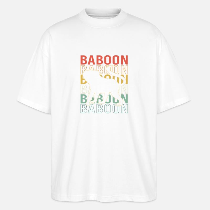 Baboon Pavian Primat Affe Affen - Stanley/Stella Oversized Unisex Bio T-Shirt Blaster 2.0 - Weiß