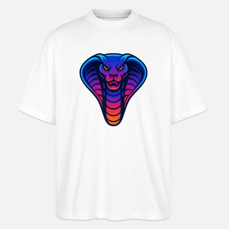 Illustration de dégradé de cobra néon - T-shirt bio Blaster 2.0 coupe oversize Stanley/Stella Unisexe - blanc