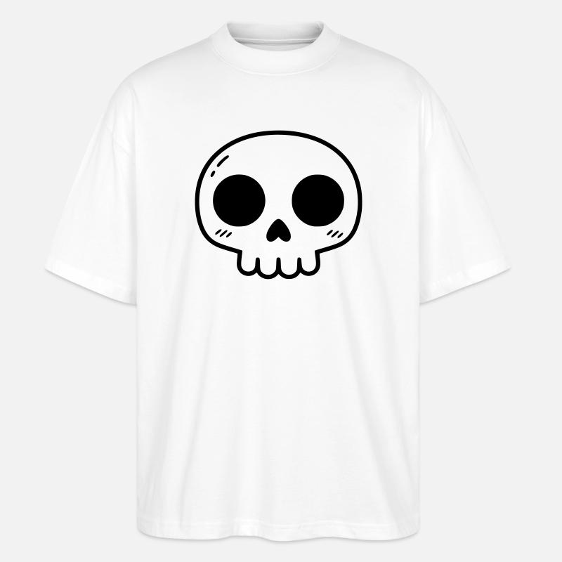 Crâne Kawaii mignon | Mignon et effrayant - T-shirt bio Blaster 2.0 coupe oversize Stanley/Stella Unisexe - blanc